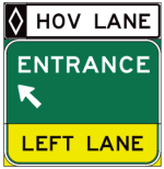 HOV entrance sign