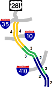 I-37 lanes map