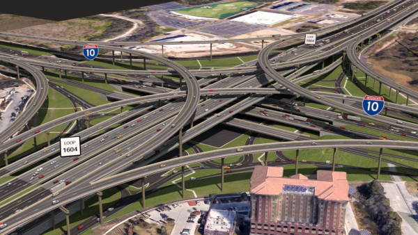 Rendering of new I-10/Loop 1604 interchange