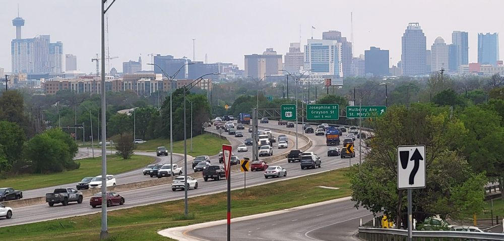 San Antonio skyline w/freeway in foreground
