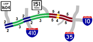 US 90 lanes map