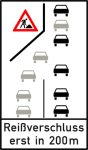 German zipper merge sign