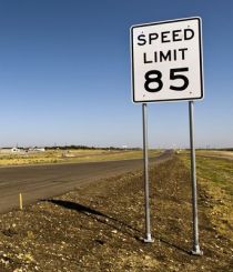 85 mph speed limit sign