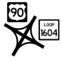 US 90/Loop 1604 interchange