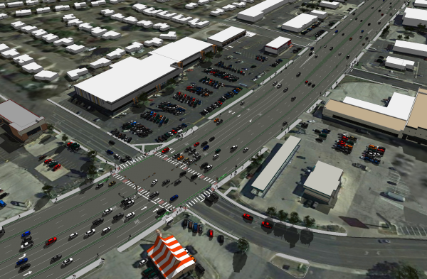 Boulevard/flyover rendering