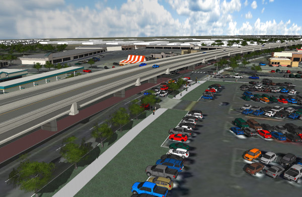 Boulevard/flyover rendering