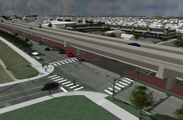 Boulevard/flyover rendering