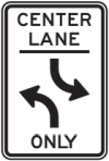 Left turn lane sign