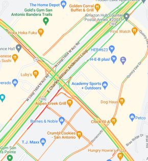 Google Maps traffic screenshot after