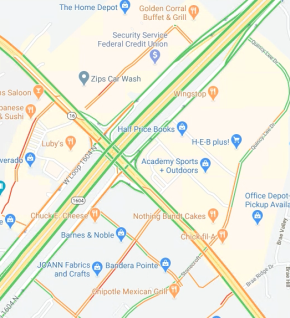 Google Maps traffic screenshot after