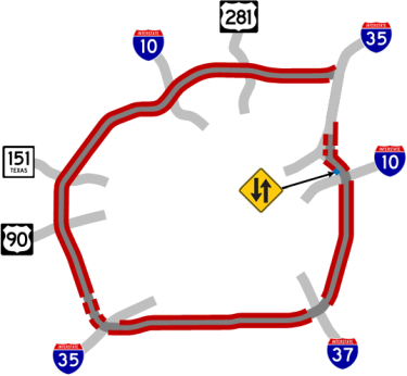 Loop 410 access roads map