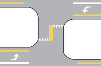 Yield lines in median