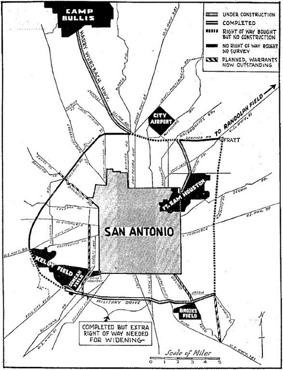 Map of military access roads