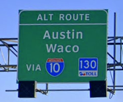 SH 130 alt route sign