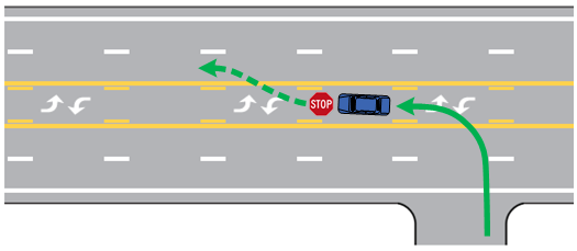 Use of center turn lane allowed