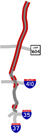 US 281 access roads map