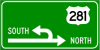 US 281 RCUT sign