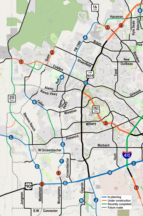 West Bexar projects map