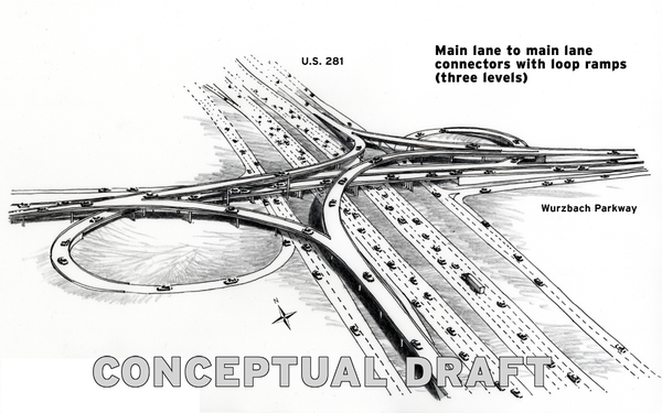 Partial directional/cloverleaf interchange